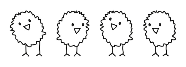 Illustration vectorielle de petits poussins