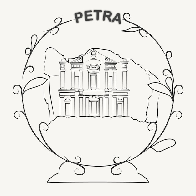 illustration vectorielle de Petra avec un style linéaire