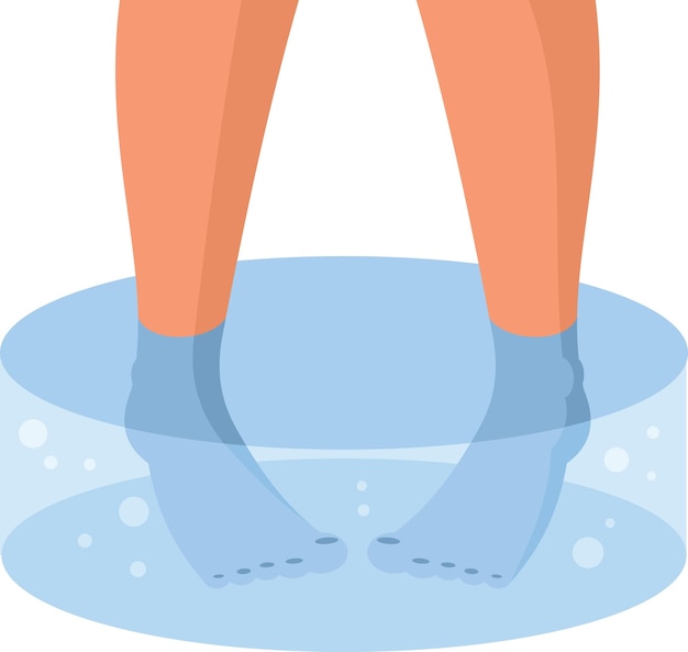 Illustration Vectorielle De Pieds Féminins Dans L'eau Isolés Sur Fond Transparent