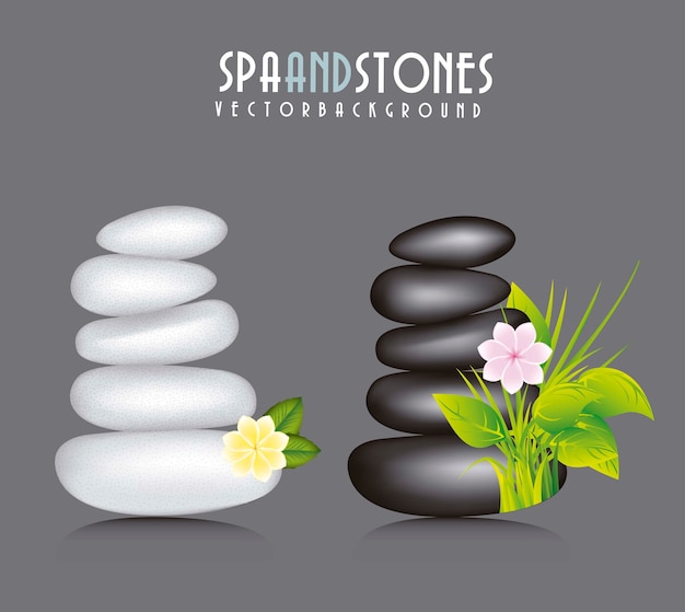 Illustration Vectorielle De Pierres Blanches Et Noires Spa