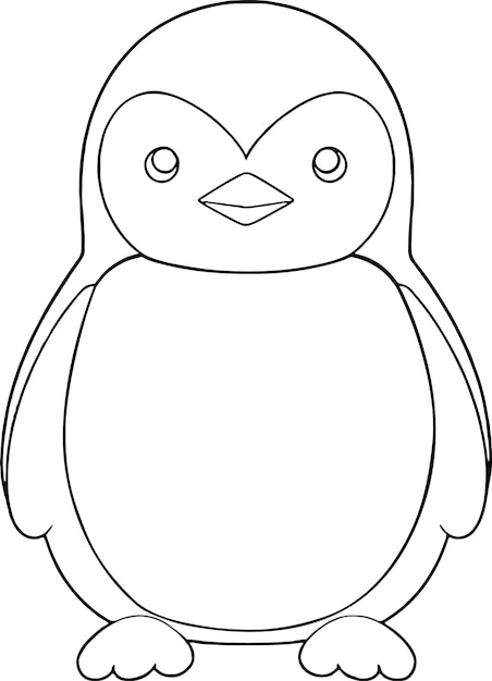 Illustration vectorielle de pingouin Livre de coloriage noir et blanc ou page pour enfants