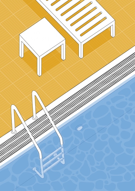 Vecteur illustration vectorielle de piscine d'été