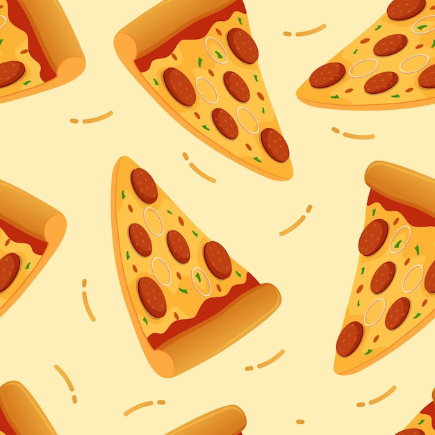 Illustration vectorielle de pizza sans soudure de fond