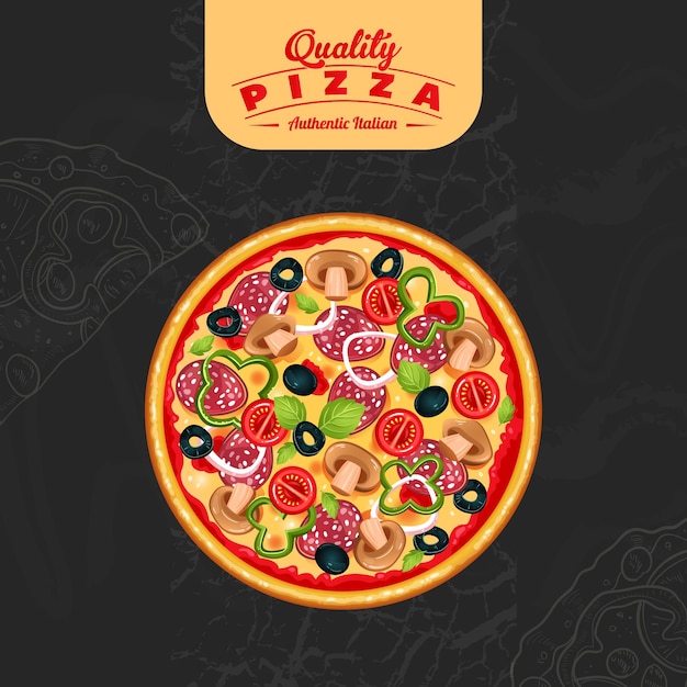 Illustration vectorielle de la pizza