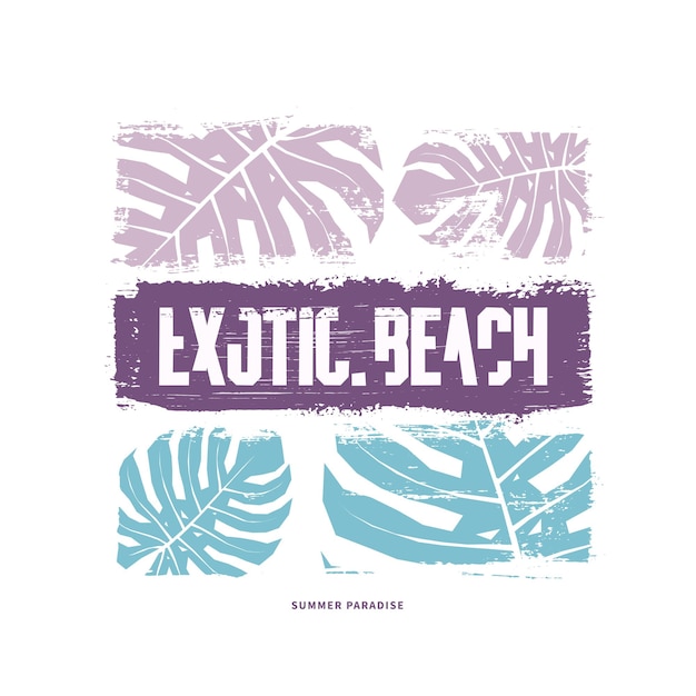 Illustration Vectorielle De Plage Exotique Tshirt Graphique Design