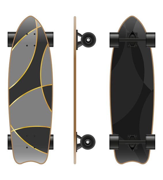 illustration vectorielle de planches à roulettes pour les sports extrêmes et le divertissement actif