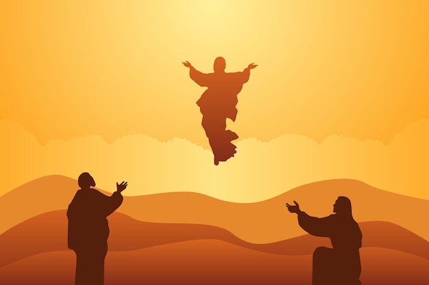 Illustration vectorielle plane du jour de l'Ascension de Jésus