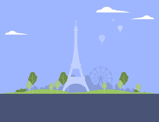 Illustration vectorielle plane de la ville de Paris