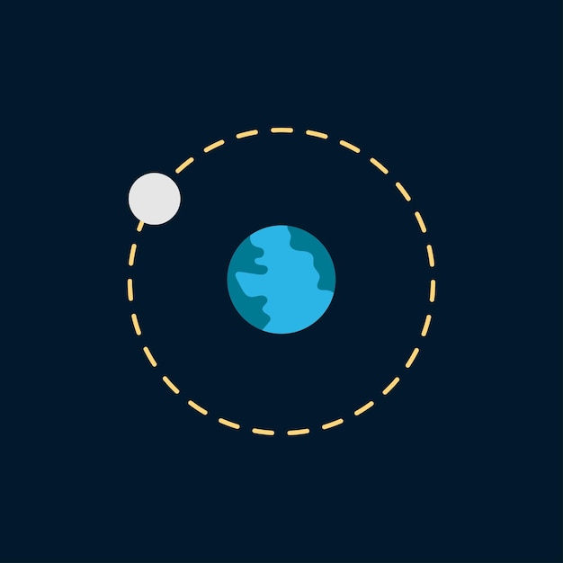 Illustration vectorielle Planète Terre Lune dans l'espace