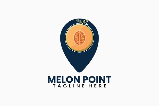 Illustration Vectorielle De Plat Moderne Melon Pin Point Logo Modèle