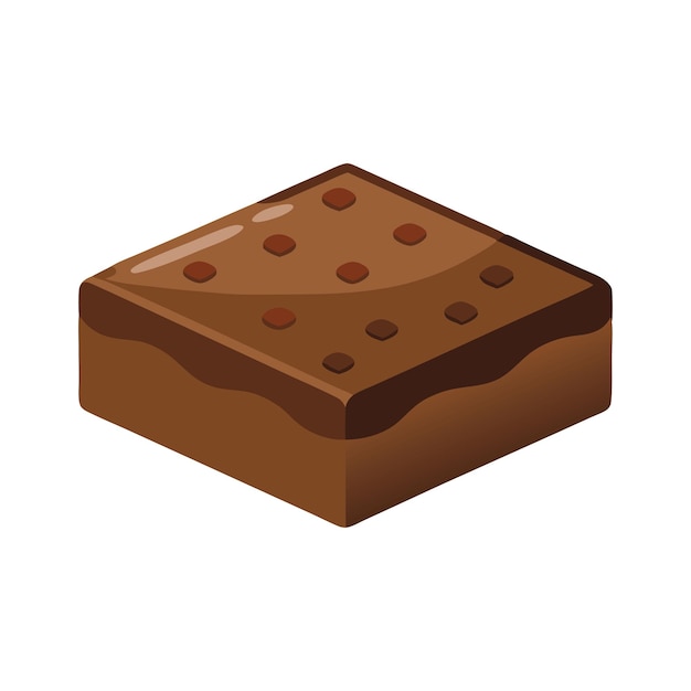 Illustration vectorielle plate isolée de Brownie sur fond blanc