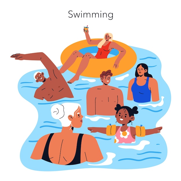Illustration vectorielle plate des vacances à la plage