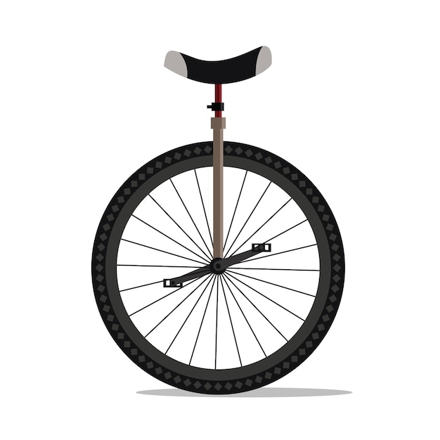 Illustration Vectorielle Plate De La Vue Latérale D'une Roue Ou D'un Monocycle Utilisé Dans Les Sports De Course