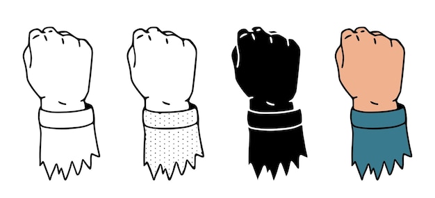 Illustration Vectorielle D'un Poing Levé Une Main Symbolisant La Résistance Aux Protestations Ou La Victoire