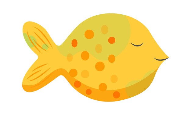 Vecteur illustration vectorielle de poisson animal sous-marin de dessin animé