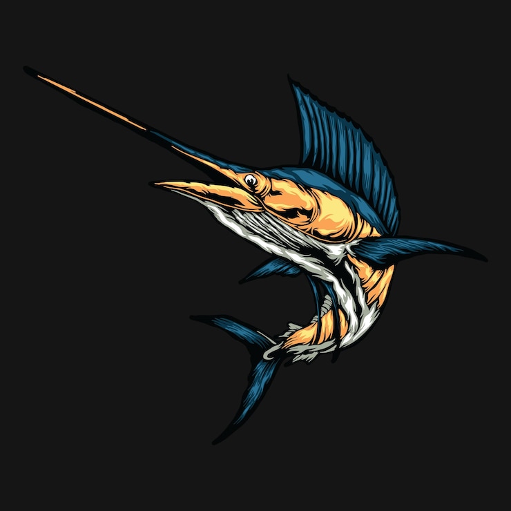 Vecteur illustration vectorielle de poisson sur la couleur unie 002