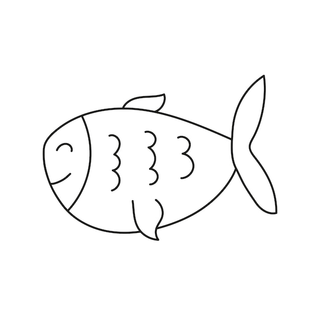 Vecteur illustration vectorielle de poisson dans le style de doodle