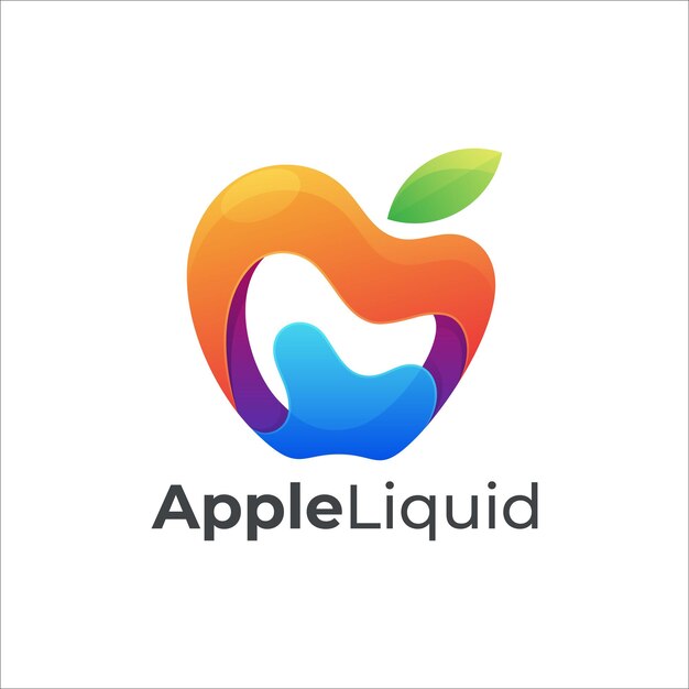 Illustration Vectorielle à La Pomme Gradient Liquide Style Coloré