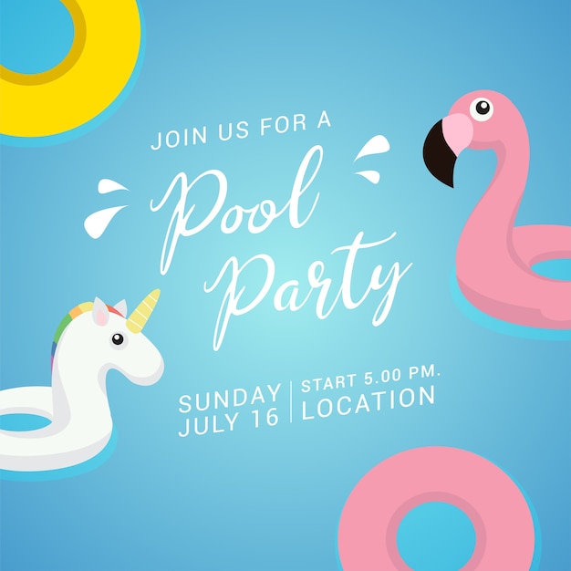 Vecteur illustration vectorielle de pool party invitation.