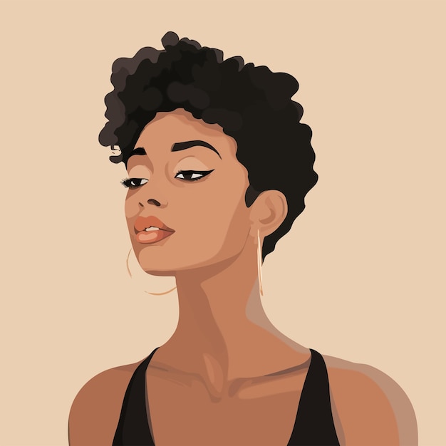 Illustration vectorielle de portrait de femme noire