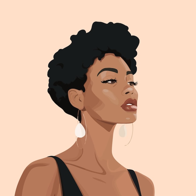 Illustration vectorielle de portrait de femme noire