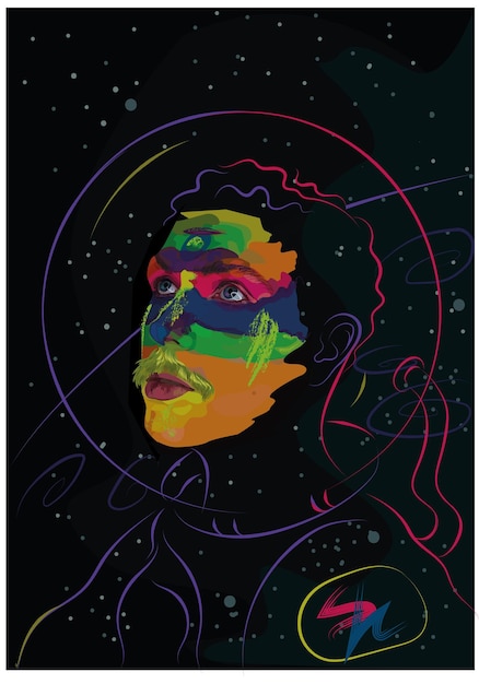 Illustration vectorielle Portrait d'un garçon de l'espace astronaute