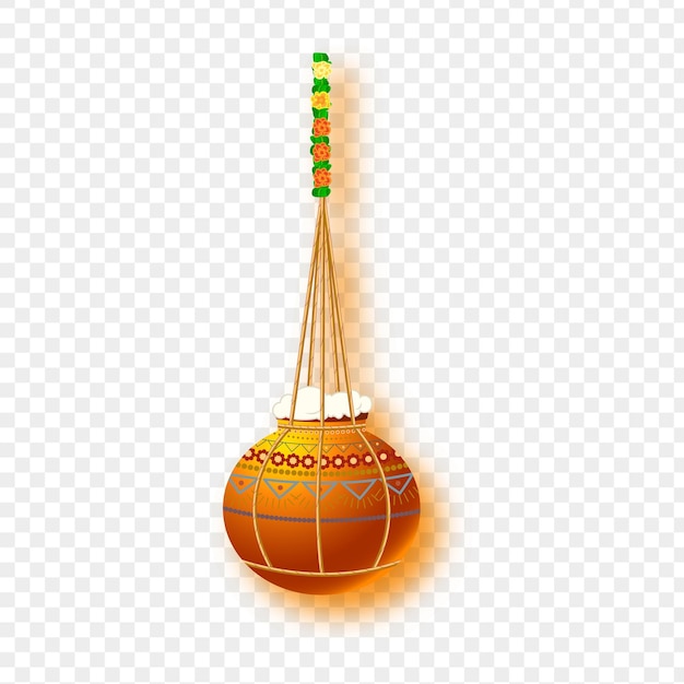 Illustration vectorielle d'un pot suspendu rempli de beurre sur un fond transparent