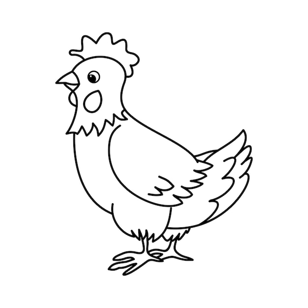 Vecteur illustration vectorielle de poulet dessin animé poulet caricaturé dessiné poulet design poule