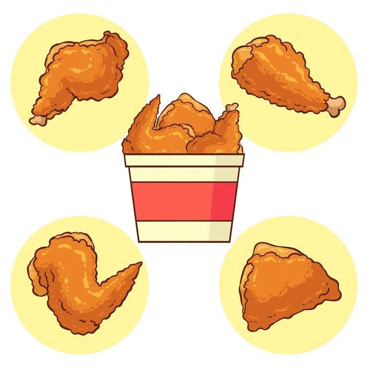 illustration vectorielle de poulet frit