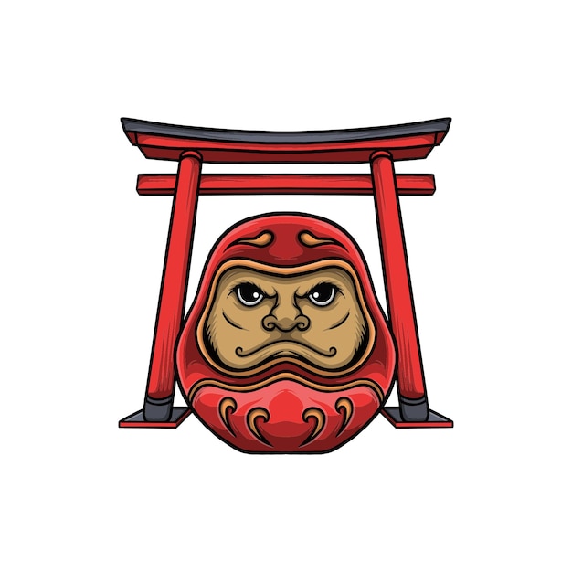 Illustration Vectorielle De Poupée Daruma Japonaise