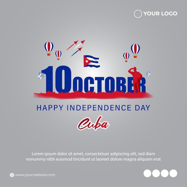 Illustration Vectorielle Pour La Bannière De La Fête De L'indépendance De Cuba
