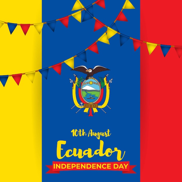 Vecteur illustration vectorielle pour la bannière de la fête de l'indépendance de l'équateur