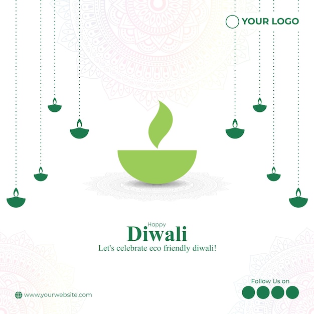 Illustration Vectorielle Pour Le Festival Indien Diwali Respectueux De L'environnement