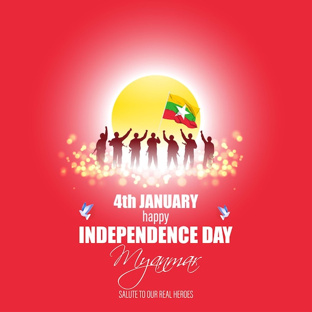 Illustration vectorielle pour la fête de l'indépendance du Myanmar