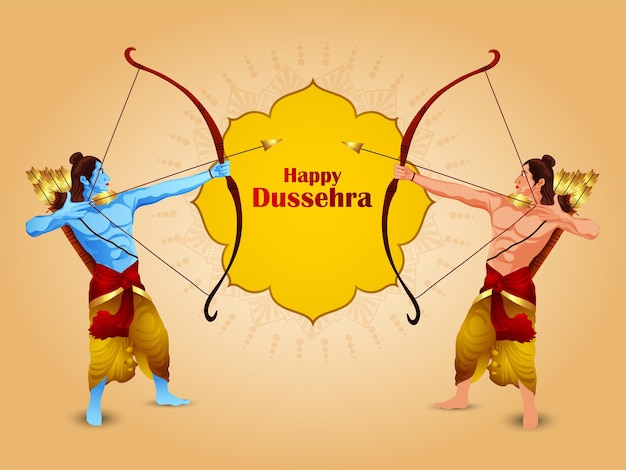 Illustration vectorielle pour fond de célébration happy dussehra