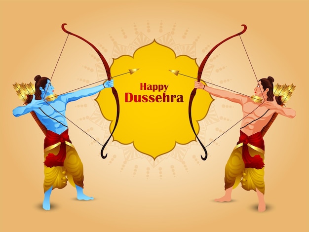 Illustration Vectorielle Pour Fond De Célébration Happy Dussehra