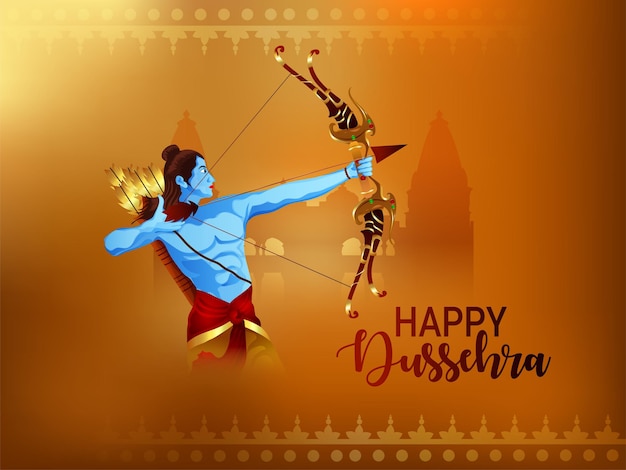 Illustration Vectorielle Pour Fond De Célébration Happy Dussehra