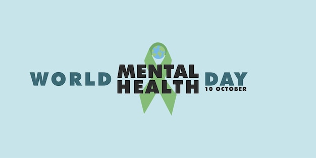 Illustration Vectorielle Pour Le Fond De La Journée Mondiale De La Santé Mentale Avec Un Design Plat