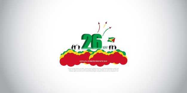 Vecteur illustration vectorielle pour happy independence day guyane
