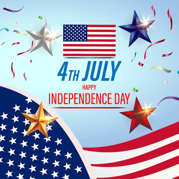 Illustration vectorielle pour le jour de l'indépendance des États-Unis le 4 juillet