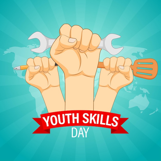 Illustration vectorielle pour la Journée mondiale des compétences des jeunes