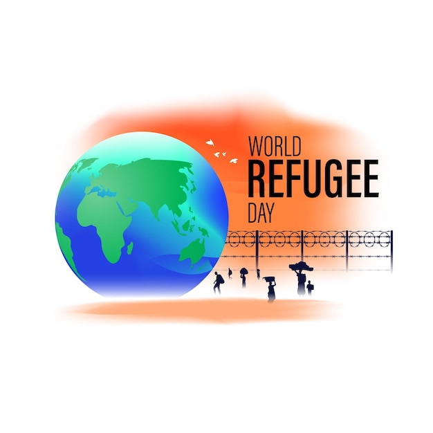 Illustration Vectorielle Pour La Journée Mondiale Des Réfugiés