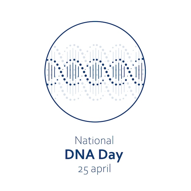 Illustration Vectorielle Pour La Journée Nationale De L'adn Le 25 Avril Molécule à Double Hélice D'adn Dans Une Conception Minimaliste