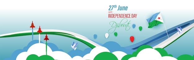 Illustration Vectorielle Pour Le Joyeux Jour De L'indépendance Djibouti