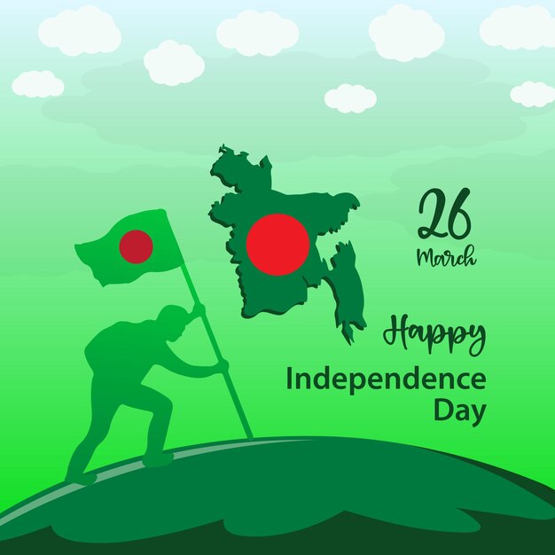 Illustration Vectorielle Pour Le Joyeux Jour De L'indépendance Du Bangladesh