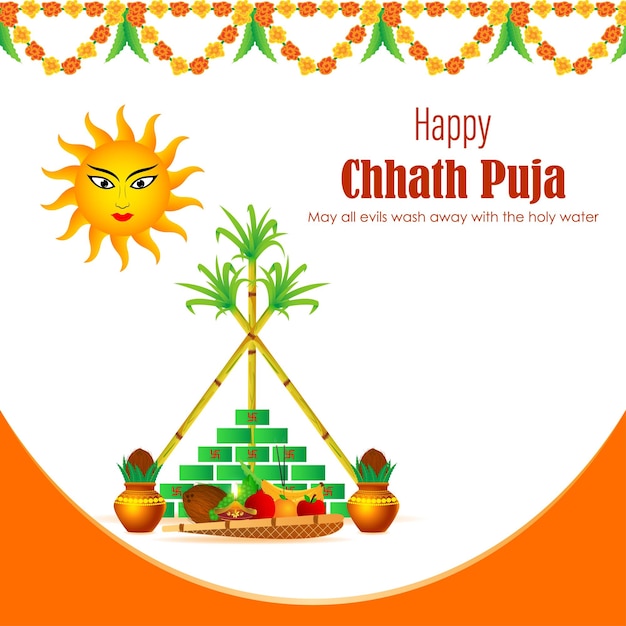 Illustration Vectorielle Pour La Salutation De Chhath Puja