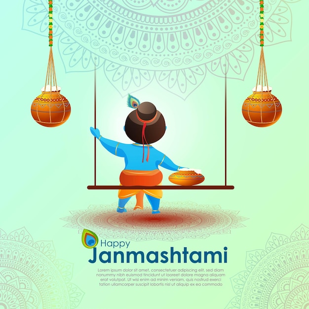 Illustration Vectorielle Pour La Salutation Du Festival Indien Janmashtami