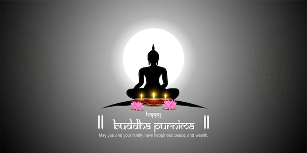 Illustration vectorielle pour les souhaits du jour de Bouddha Purnima Vesak