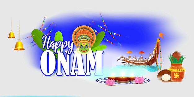 Illustration vectorielle pour voeux Happy Onam