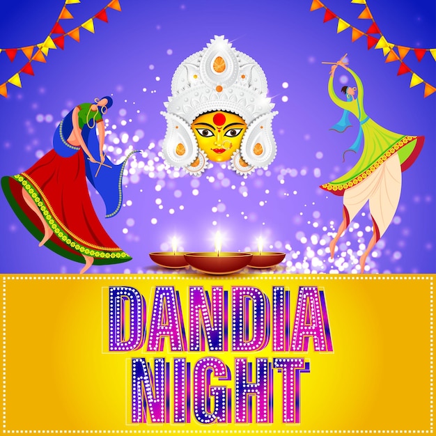 Illustration Vectorielle Pour Les Voeux De Nuit De Dandiya